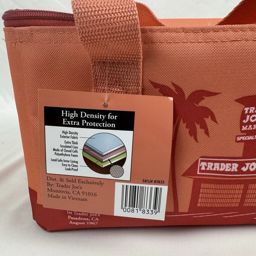 Trader Joe's Mini Lunch Tote Insulated Cooler Travel Beach Bag NWT - Picture 7 of 10